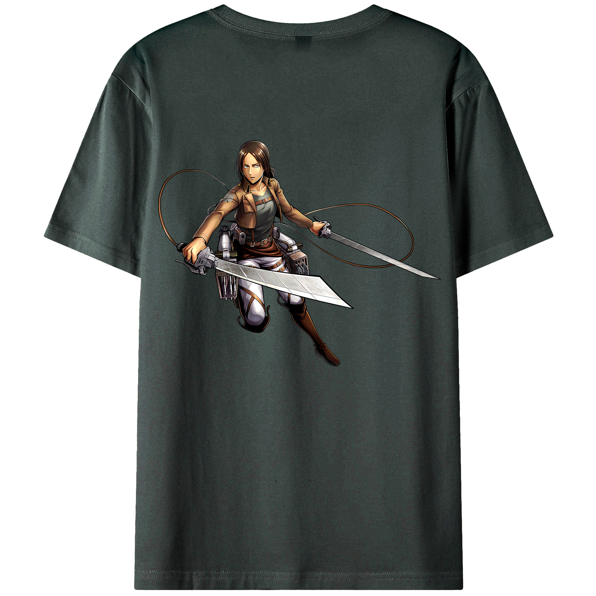 （画像用） 進撃の巨人 Attack on Titan 綿100％ メンズ半袖Tシャツ（バックプリント） 通気性